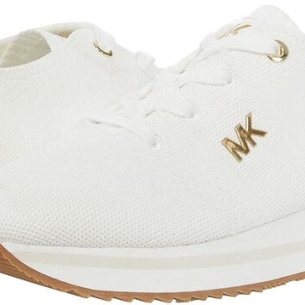 MICHAEL Michael Kors Monique Knit Sneaker White/Gold-tone Accents NWOT Size 9.5 - Picture 4 of 15